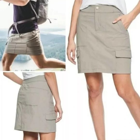 Athleta Pants - Athleta Trekkie 2.0 Skort Ripstop Nylon Hiking Skirt Gray Size 4 #274114